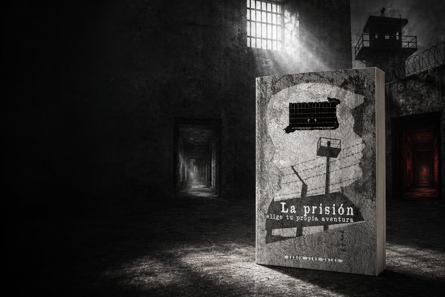 Libro La prisión, de Ramón Díez Galán, en un escenario carcelario